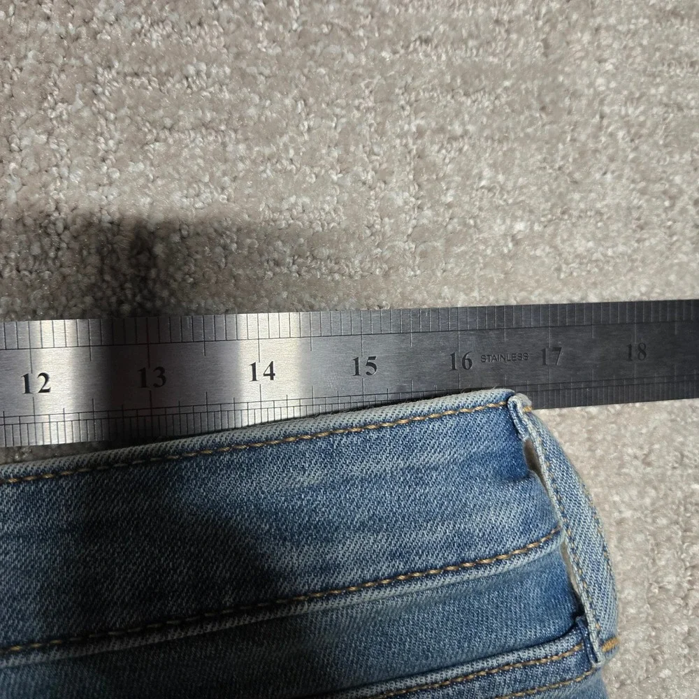 Old Navy Rockstar Super Skinny Jeans Extra High Rise Ankle Raw Hem Blue 14 NEW - Picture 6 of 8